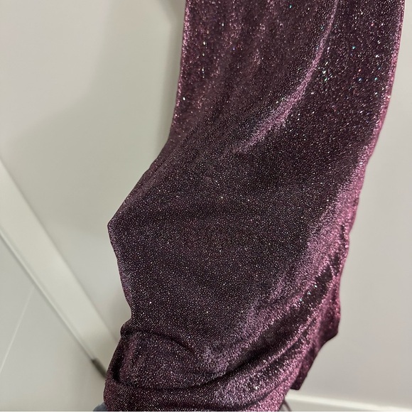 3/$20⚡️ Too Glam Purple Glitter Mini Dress Rouched Side Homecoming Dance - Picture 10 of 14